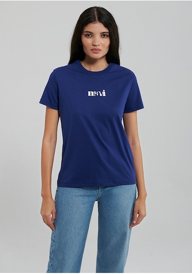 Mavi - Mavi Baskılı Lacivert Tişört 1612241-70722 Mavi