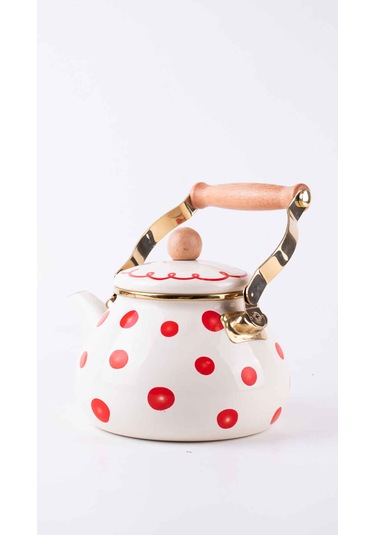 Merry Yılbaşı Özel Emaye Kettle Krem