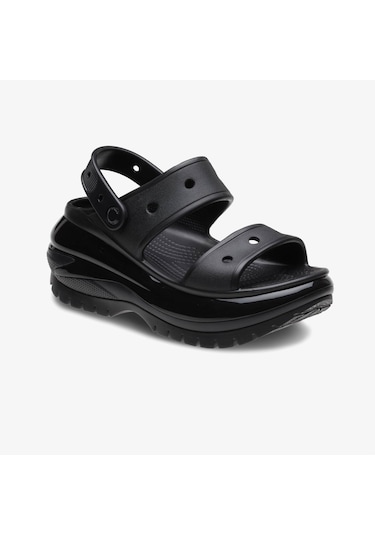 Crocs Classic Mega Crush Kadın Siyah Sandalet Düz 207989 Siyah