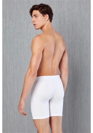 Erkek Pamuklu Uzun Paça Boxer 1792p Beyaz