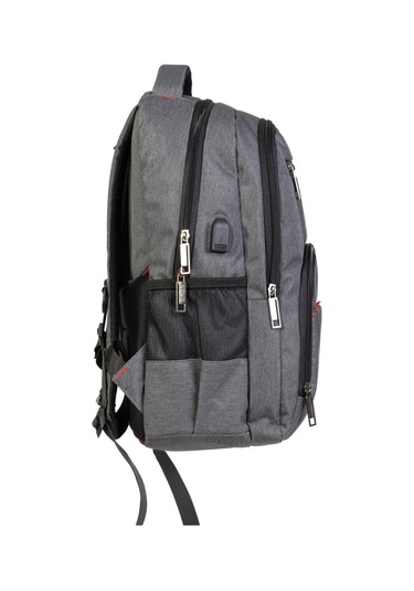 Dada Laptop Bölmeli 15.inç Su Geçirmez Kumaş Günlük Okul Sırt Çantası Gri