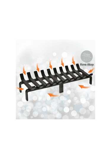 60 Cm X 32 Cm 10 Çubuklu Ekstra Şömine Izgarası Dar Gözlü Izgara
