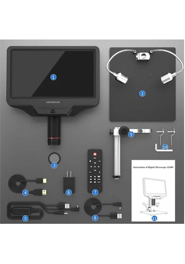 Dijital 10.1 İnc Lcd Ekran Mikroskop Hdmı/pc/wıfı Kumandalı 4 Mp Kamera Hassas Görüntü Kalitesi