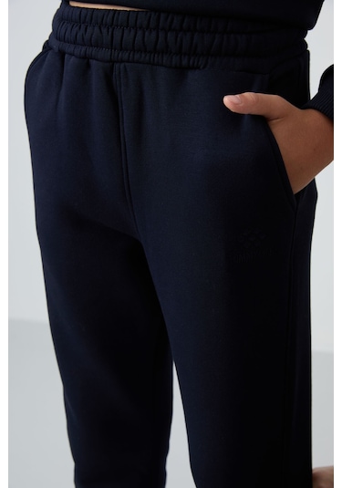 Lacivert Pamuklu Kalın İçi Tüylü Yumuşak Dokulu Standart Fit Nakışlı Erkek Çocuk Eşofman Takım - 11 Lacivert