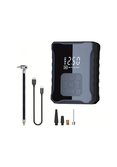 Carrier 150 Psı Siyah Usb Sarjli Dijital Ekranli Hizli Tasinabilir Hava Pompasi Araba Bisiklet Motosiklet