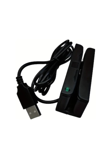 Elmpaly 1 Adet Manyetik Şeritli Kart Okuyucu - Usb Hico Loco 3 Track Sürücüsüz Kredi Kartı Okuyucu Klavye Emülasyonu