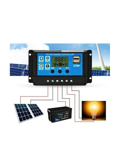 Mrs Solar Güneş Paneli Akü Şarj Kontrol Cihazı 20 Amper-12v 24v