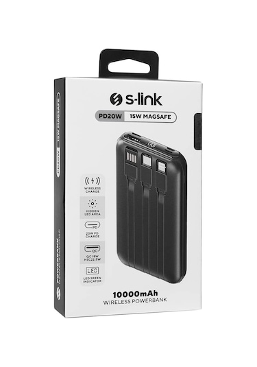 S-link P135 10000 mah 15w Magsafe Taşınabilir Pil Şarj Cihazı