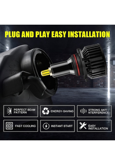 Xindoker Oto Led Far 6 Led Çip 360 Derece Aydınlatma 6000k Soğuk Beyaz 18000lm 9005 H7 H11 Ip65 Su Geçirmez