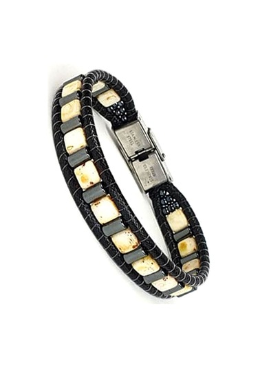 Hematit Ve Akik Taş Detaylı El Işi Tasarım Doğal Taş  Bileklik