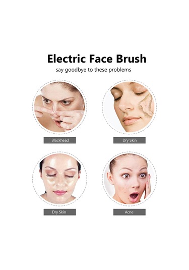 Mufunye Cilt Temizleme Ve Masaj Cihazı - Çok Amaçlı Yüz Bakım Aleti, 5 Başlıklı, Pil Dahil Değil, Mavi Mavi