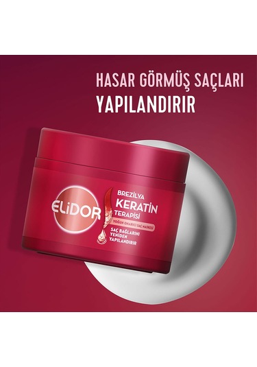 Elidor Saç Bakım Maskesi Yoğun Onarıcı Brezilya Keratin Terapisi 220 Ml X2