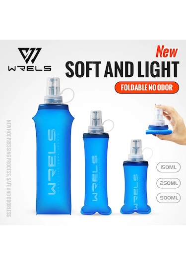 Wrels Yumuşak Şişe Katlanır Katlanabilir Su Şişesi Tpu Bpa Ücretsiz Açık Spor Dark Blue 500ml Dark Blue 500ml