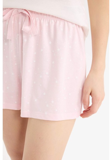 Defacto Regular Fit Beli Lastikli Şort Pijama Altı-fall İn Love E7362ax25smpn648 Pembe