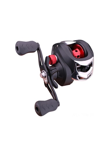 Tenfowee Sol El Manyetik Frenli 17+1 Eksenli Metal Bobinli Anti-patlatma Olta Makinesi, Luya Spor İçin Dayanıklı Tüketim