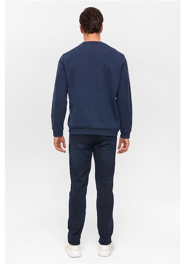 SÜVARİ Lacivert Regular Düz Bisiklet Yaka Sweatshirt Lacivert