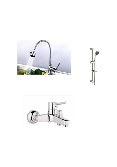 Erce Delta Spiralli Evye ve Banyo Bataryası sürgülü Duş Takımı Krom