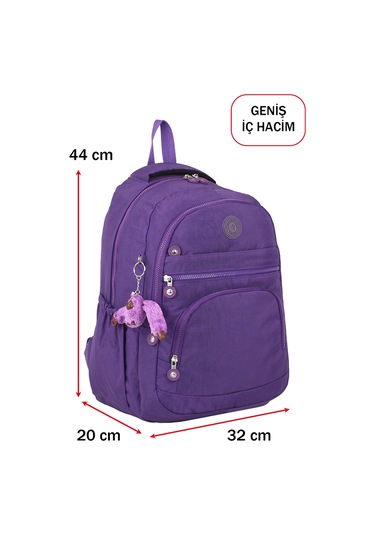 Dada Okul Sırt Çantası Mor Ortaokul Lise Geniş İç Hacim Ortopedik Su Geçirmez Kumaş Mor
