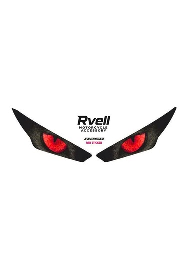 Rvell Rks R250 Uyumlu Far Sticker Kırmızı 1.Resim