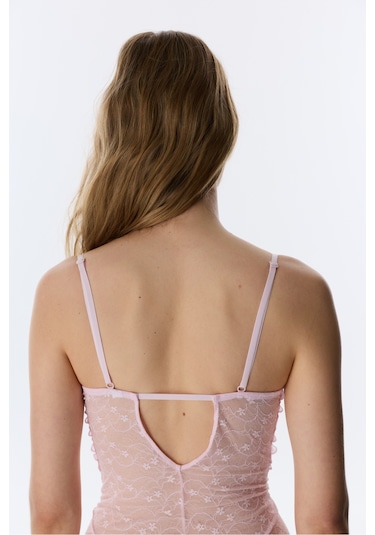 Penti Açık Pembe Full Lace Dantel Bodysuit