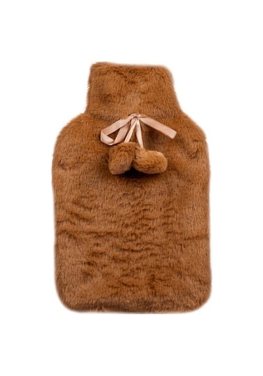 Naturalove Ponponlu Sıcak Su Torbası Kahverengi