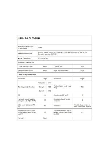 Profilo BD2055WENN 453 LT No-Frost Çift Kapılı Buzdolabı