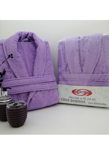 SERTAY HAVLU %100 PAMUK BUKLE LÜKS TEK BORNOZ S0045 Lila