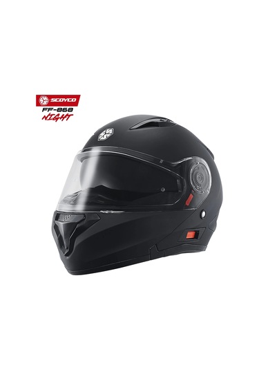 Scoyco FF-868 Night Çene Açılır Güneş Vizörlü Kask Mat Siyah
