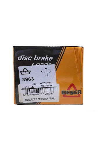 3963 Arka Fren Balatası Mercedes Sprinter Ii - Crafter Çift Teker