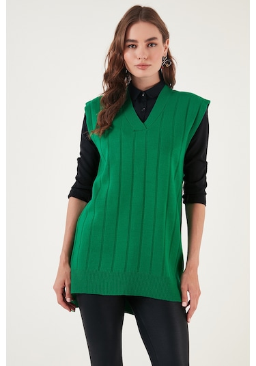 Lela V Yaka Arkası Uzun Triko Bayan Süveter 4616088Y Benetton