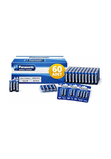 Panasonic Aa Kalem Pil Zinc Carbon R6 1.5v General Purpose 4lü 15paket