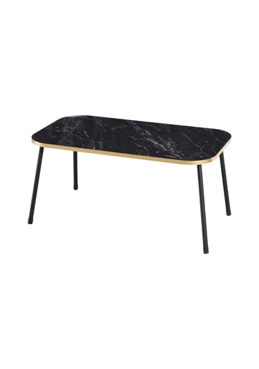 Orta Sehpa Siyah Metal Ayak Kr Altın Bendir