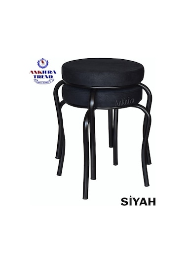 Tabure (Siyah Ayaklı) (2 Adet) - Mutfak Balkon Tabur...