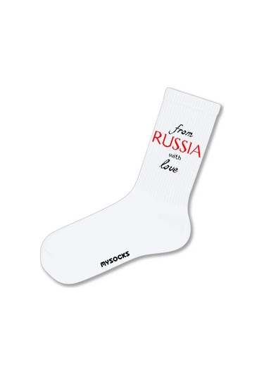 Mysocks From Russia With Love Baskılı Çoraplar 343916425 Beyaz