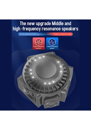 Geekyou Siyah 360 Derece 300 M² Kapsama Açıklı Elektrikli Fare, Mus, Ateş Böceği Kovucu - Ab Standartlı Abs Malzeme, 25-65khz Frekans