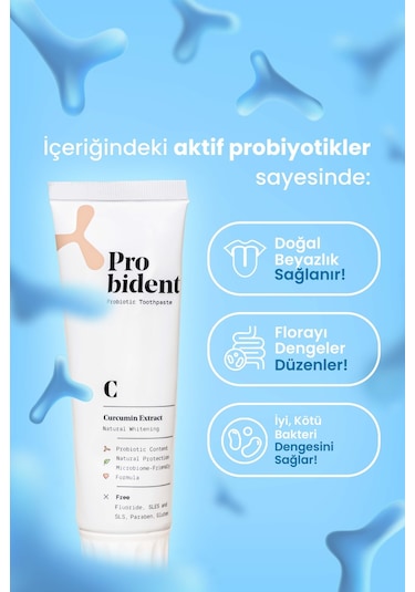 Probident Zerdeçal Özütü İlaveli Probiyotik Diş Macunu 75 ML