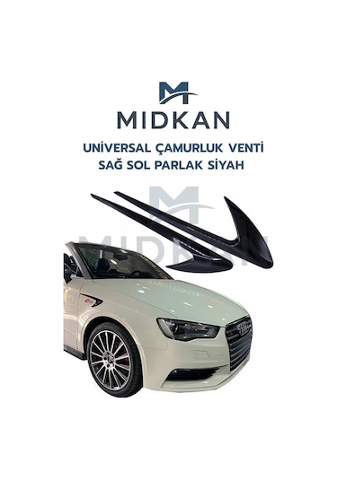 Universal Çamurluk Venti 31x9 Cm Parlak Siyah Sportif Dış Aksesuar Sağ-sol Takım