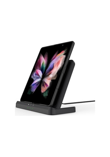 Jeemson Samsung Uyumlu Telefon, Saat Ve Kulaklık İçin 3'ü 1 Arada Hızlı Kablosuz Şarj Cihazı Q10b Siyah