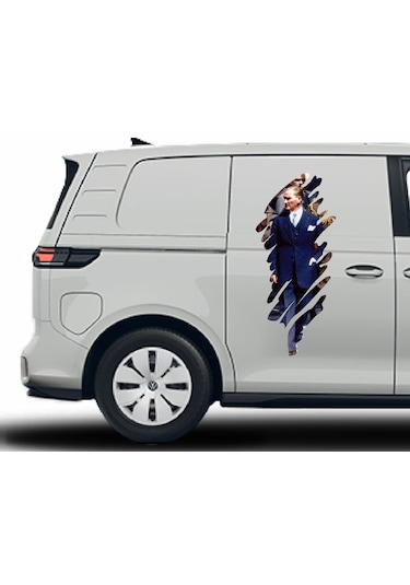 Büyük Atatürk Mustafa Kemal Atatürk Sticker - Araba Oto Motosiklet Karavan Sticker - 00322 15x6 Cm