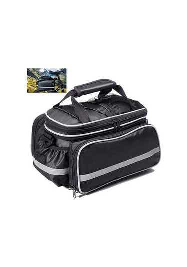 Didadodo Dağ Bisikleti Arka Raf Su Geçirmez Çanta Güçlü Kapaklı Siyah Siyah