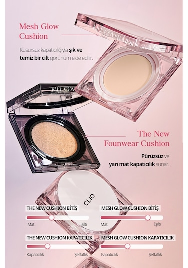 Clio Kill Cover Mesh Glow Cushion + Refill SPF50+ 3 Linen