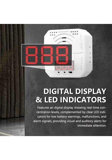 Lemestar Karbonmonoksit Alarmı - Dijital Gösterge, Sesli Ve Işıklı Uyarı İle 24/7 Kesintisiz Koruma