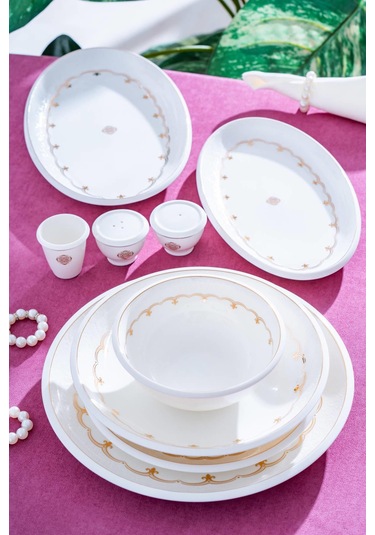 Paradise 12 Kişilik 54 Parça Porselen Yemek Takımı Beyaz