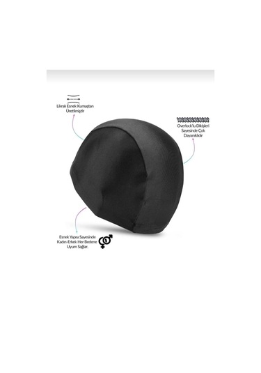 Bcf Swim Sports Likra Havuz Yüzücü Bonesi Siyah