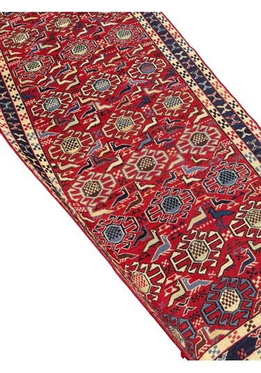 El Dokuma Sıfır İran Kilimi 77x190 Kırmızı Şahseven Yolluk