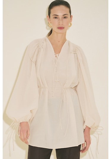 Manuka Bağlama Detaylı Tunik Vanilya Ss26tnk00003-154 Vanilya