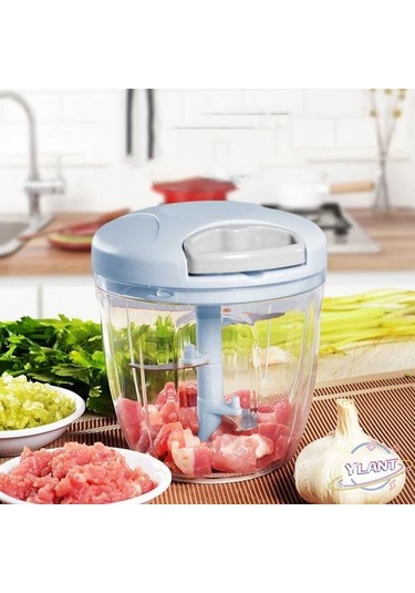 Döndür Sebze Kesici Kıyıcı Dilimleyici Meyve Sarımsak Basın Masif Peynir Kırıcı Pişirme Aksesuarları Mutfak Gadgets Aracı Mavi, 900ml Açık Kahverengi