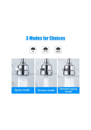 Kosona Havuz Muslukları İçin Sabit Borulu 360 Döner, 3 Su Modu Duş/şişe/duş+şişe , Sprey Önleyici, Basınçlı, Ayırtılabilir Musluk Uzatma Bağıcığı Diğer