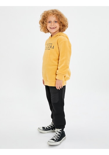 Koton Kapşonlu Sweatshirt California Baskılı Şardonlu Hardal 4wkb10041tk 4WKB10041TK192 Hardal