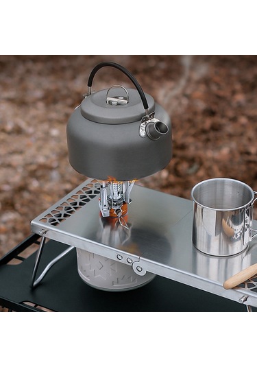 Geeksen Açık Düz Gaz Tankı Katlanır Masa Paslanmaz Çelik Gaz Tankı Katlanır Masa Taşınabilir Mini Kamp Çay Masası Çok Amaçlı Ekleme Barbekü Masası Kamp Aksesuarları Taşınabilir S Çok Renkli